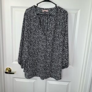 Philosophy Black and White Floral 3/4 Sleeve Blouse Size 2X